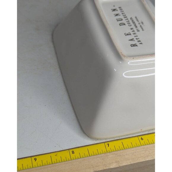 Rae Dunn Artisan Collection Ceramic Divided Dish With Gold Lips & Muah Text - Picture 7 of 7